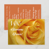 100th Birthday Celebration/DeepYellow Roos Kaart (Voorkant / Achterkant)