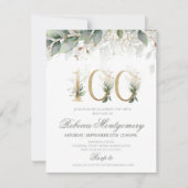 100th birthday Elegant Milestone invitation (Devant)