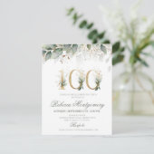 100th birthday Elegant Milestone invitation (Debout devant)