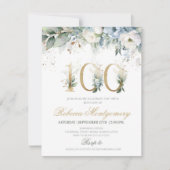 100th birthday Elegant Milestone invitation (Devant)