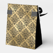 100th Birthday Gold Damask Thank You Bedankdoosjes (Achterkant)