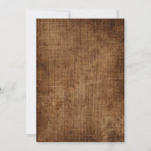 100th Birthday Invitation Brown Linen Rustic Cheer Kaart (Achterkant)