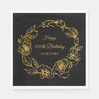 100th Birthday Luxe Gold Roos Zwart