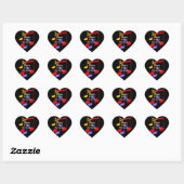100th Birthday Music Notes  Heart Sticker (Vel)