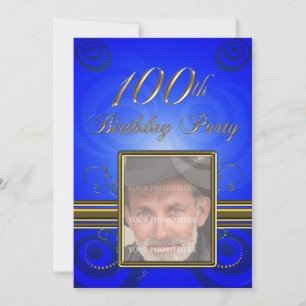100th Birthday party Invitation Kaart