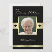 100th Birthday Party Invitation Photo 100th (Devant)