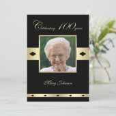 100th Birthday Party Invitation Photo 100th (Debout devant)