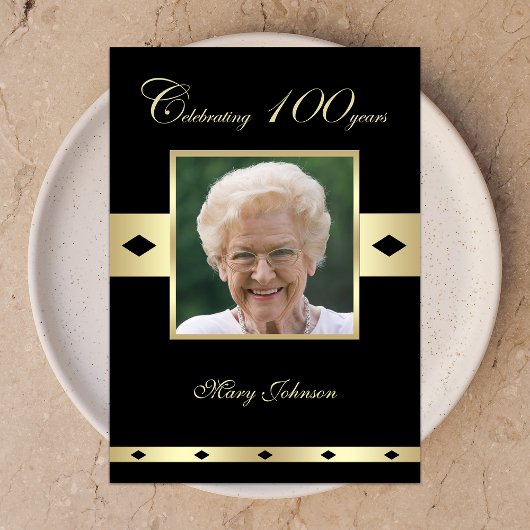 100th Birthday Party Invitation Photo 100th