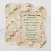 100th Birthday Party Scroll Lijst met  Rozen Kaart (Voorkant / Achterkant)