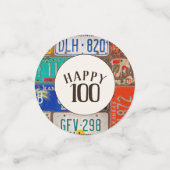 100th Birthday Retro Licence Borden Confetti (Kleine voorkant)