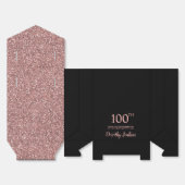100th Birthday Rose Gold Glitter Thank You Bedankdoosjes (Ongevouwen)
