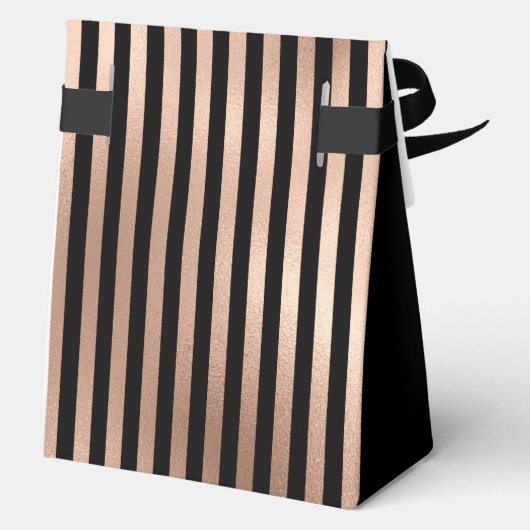 100th Birthday Rose Gold Striped Thank You Bedankdoosjes (Achterkant)