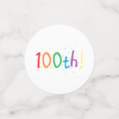 "100th Birthday" Tafel Confetti (Kleine voorkant)