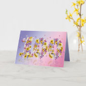 100th carte d'anniversaire avec les lettres (Fleur jaune)