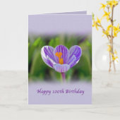 100th Carte d'anniversaire, religieuse, crocus (Fleur jaune)