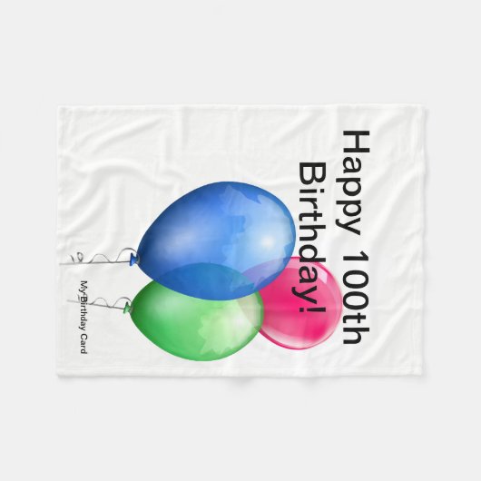 100th Carte de couverture d'ouatine d'anniversaire (Devant (Horizontal))