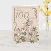 100th carte de voeux florale d'anniversaire (Fleur jaune)