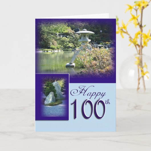 100th carte de voeux heureuse d'anniversaire (Fleur jaune)