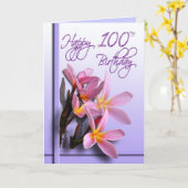 100th carte florale de félicitations (Fleur jaune)