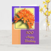 100th carte florale de félicitations (Fleur jaune)