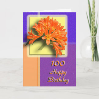 100th carte florale de félicitations