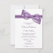 100th Centenarian Bow & Ribbon Birthday Kaart (Voorkant)