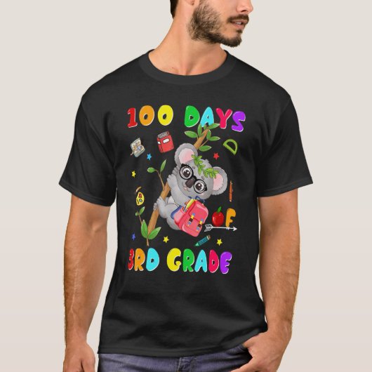100th Day of School 3rd Grade Koala Happy 100 Days T-shirt (Voorkant)