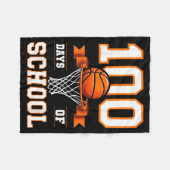 100th Day Of School Basketball Kids 100 Days Of Sc Fleece Deken (Voorkant (Horizontaal))