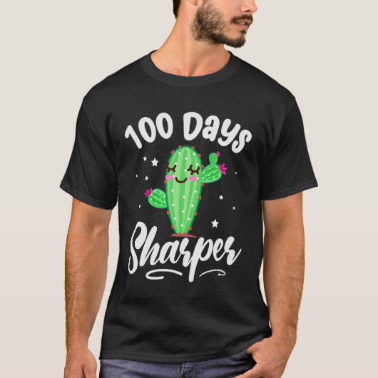 100th Day of School Cactus Sharp 100 Days Sharper T-shirt (Voorkant)