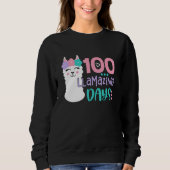 100th Day Of School Colourful Llama Happy 100 Llam Trui (Voorkant)