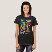 100th Day of School Get Your Cray On Funny Teacher T-shirt (Voorkant volledig)