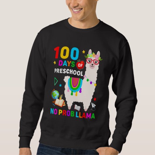100th Day of School No Prob Llama 100 Days Of Pres Trui (Voorkant)