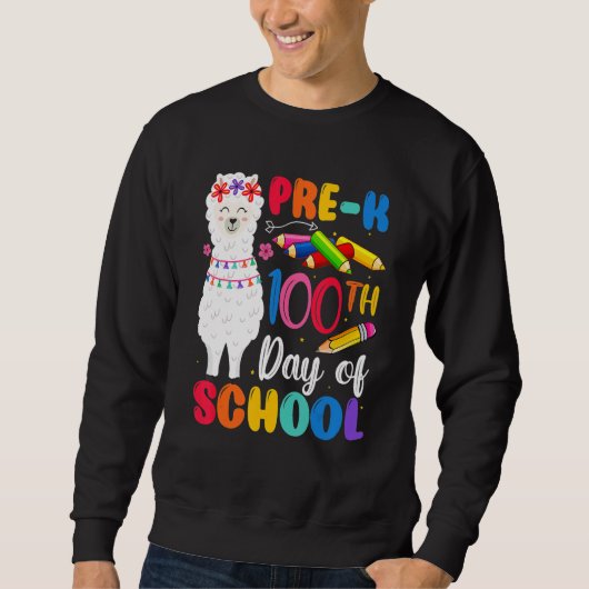 100th Day Of School No Prob Llama Happy 100th Day  Trui (Voorkant)