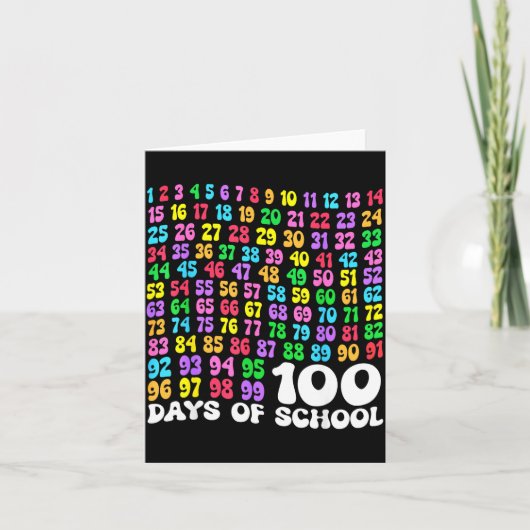 100th Day Of School Teacher Kids 100 Days Math Num Kaart (Voorkant)