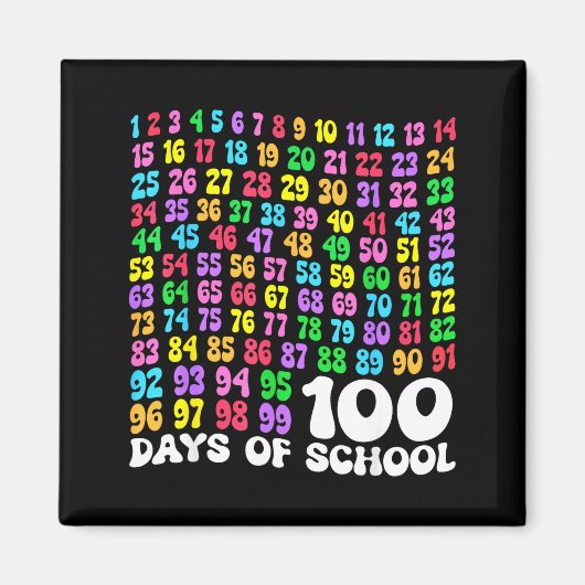 100th Day Of School Teacher Kids 100 Days Math Num Magneet (Voorkant)