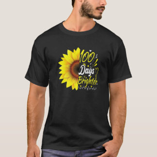 100th Day of School Teacher Sunflower Lovers for W T-shirt