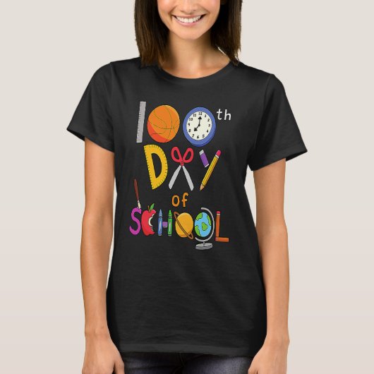 100th Day of School Teachers and Students Survived T-shirt (Voorkant)
