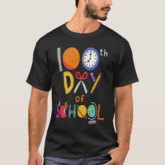 100th Day of School Teachers and Students Survived T-shirt (Voorkant)
