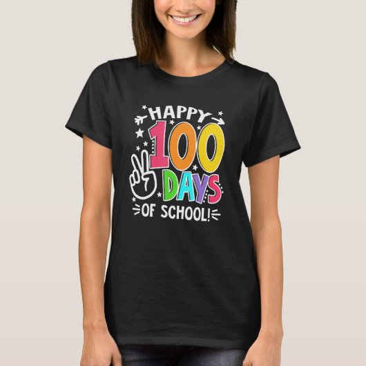 100th Day Of School Teachers Kids Child Happy 100  T-shirt (Voorkant)