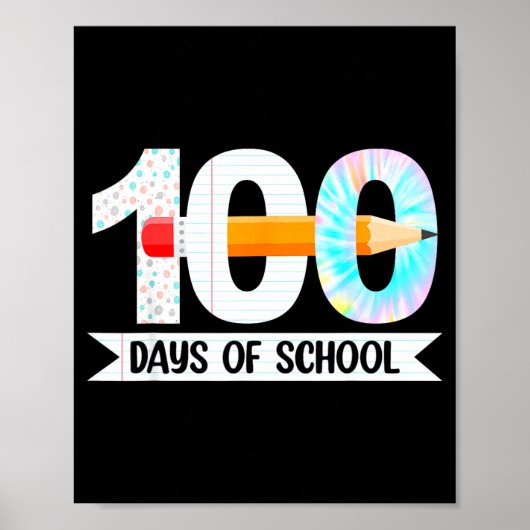 100th Day Of School Teachers Students 100 Days Of  Poster (Voorkant)