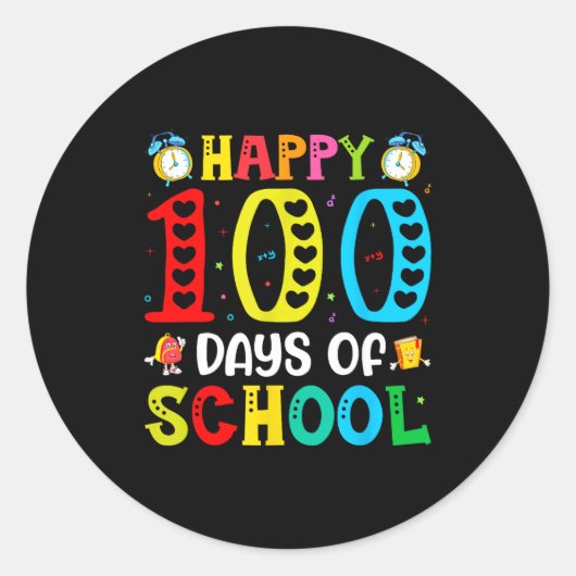 100th Day Of School Teachers Students 100 Days Of  Ronde Sticker (Voorkant)