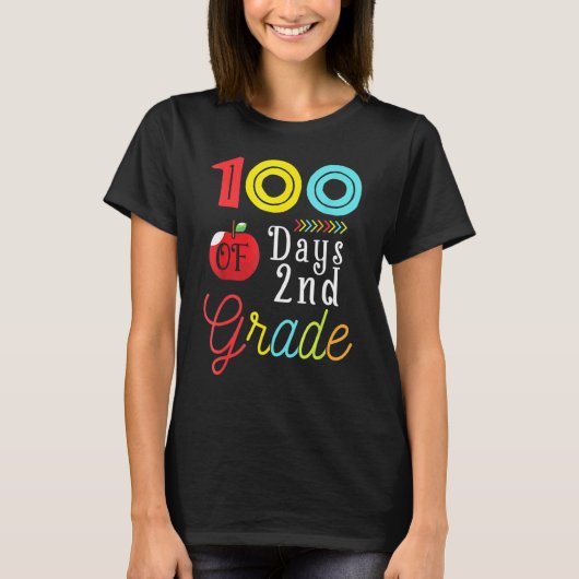 100th Day Second Grade Student Gift 100 Days Of Sc T-shirt (Voorkant)