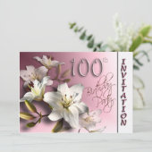 100th Invitation de fête d'anniversaire - lis (Debout devant)