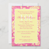 100th invitation florale blanche jaune rose (Dos)