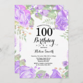 100th invitation florale pourpre botanique (Devant / Derrière)