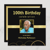 100th Invitations de fête d'anniversaire - photo (Devant / Derrière)