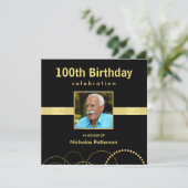100th Invitations de fête d'anniversaire - photo (Debout devant)