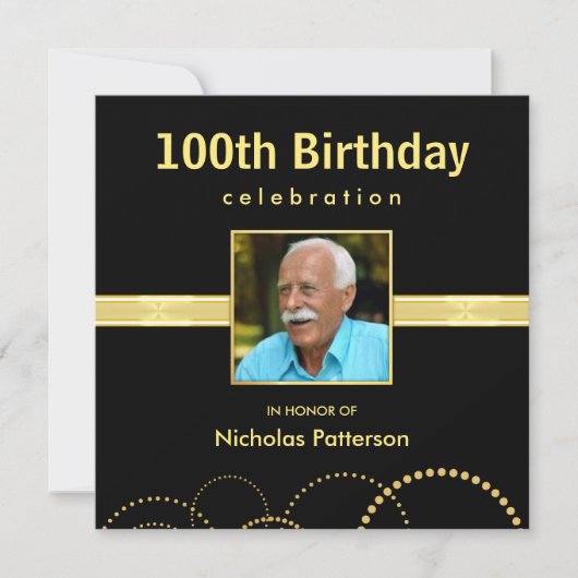 100th Invitations de fête d'anniversaire - photo (Devant)
