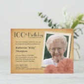 100th Invitations vintages de photo de marguerite (Debout devant)