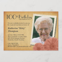 100th Invitations vintages de photo de marguerite